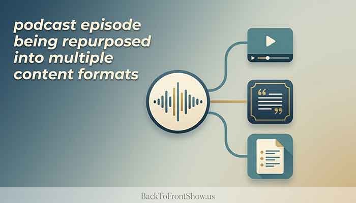 podcast episode being repurposed into multiple content formats