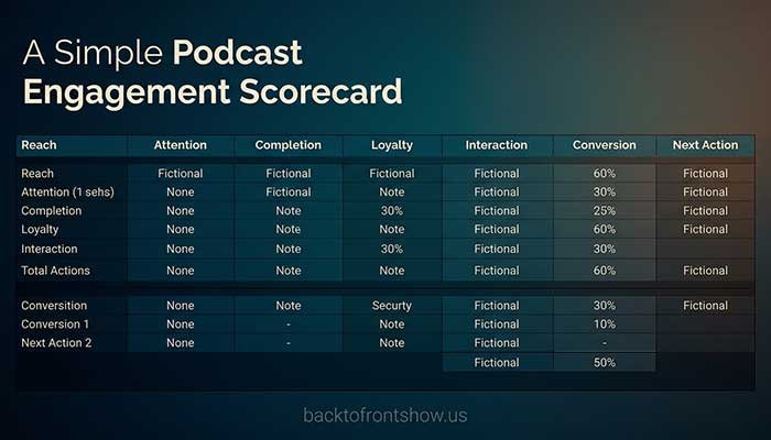 Podcast engagement scorecard for comparing episode performance