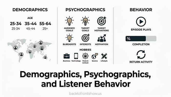 Comparison of podcast demographics, psychographics, and listener behavior