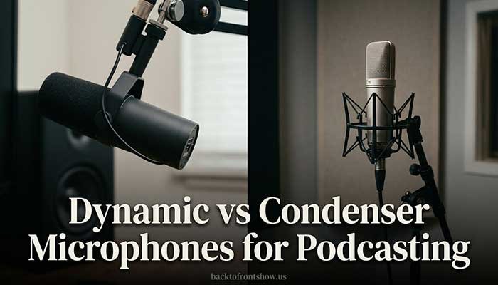 Dynamic microphone compared with condenser microphone for podcasting