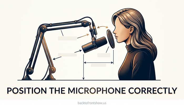 Correct podcast microphone distance and off-axis position for spoken-word recording