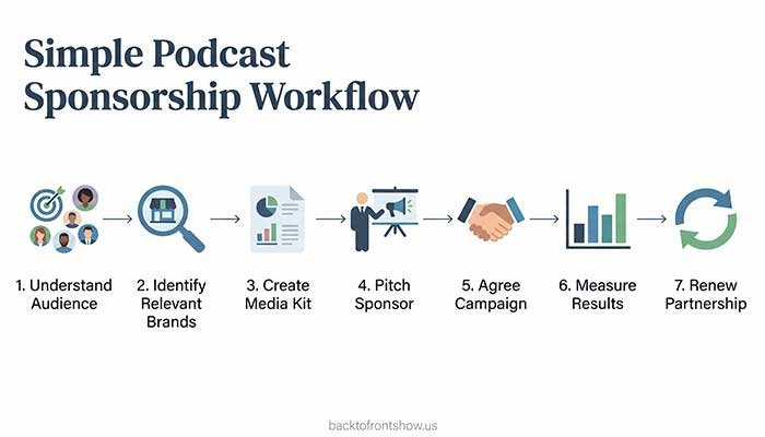 Seven-step process for finding and managing podcast sponsors