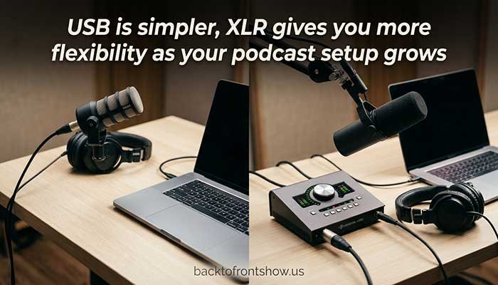 USB is simpler, XLR gives you more flexibility as your podcast setup grows